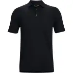 Under Armour Luxe Polo Shirts Men's Black Polo Collar Moderate Straight Fit