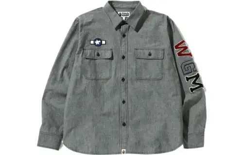 Bape Busy Shark Chambray Relaxed Fit Shirt