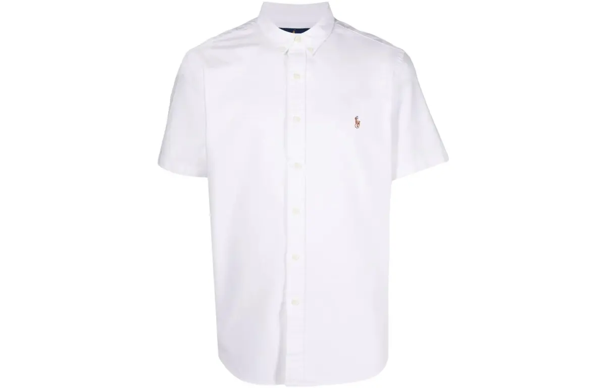 embroidered Oxford short-sleeve shirt