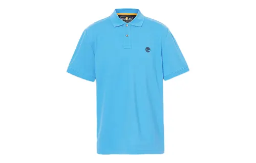 Timberland Polo Shirts Men's Blue Polo Collar Moderate Straight Fit