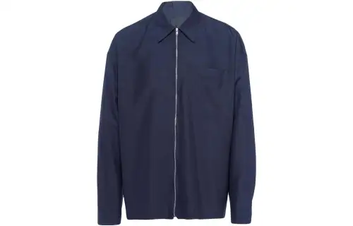 PRADA Shirts Men's Navy Pointed Collar Moderate Other