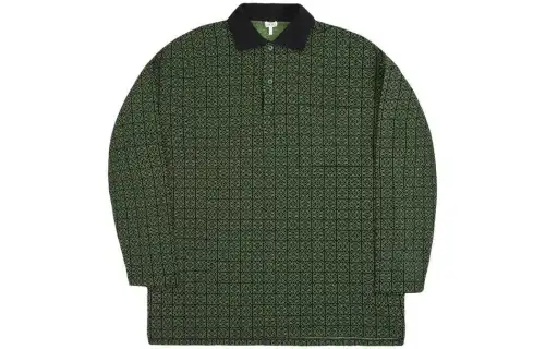 LOEWE Anagram Jacquard Long Sleeve Polo Shirt