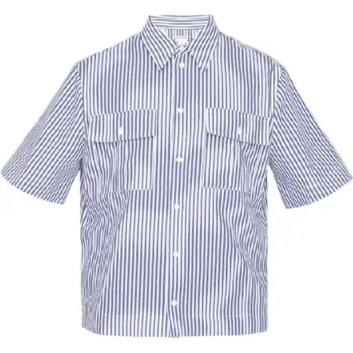 Bottega Veneta Shirts Men's Blue Lapel Moderate Other