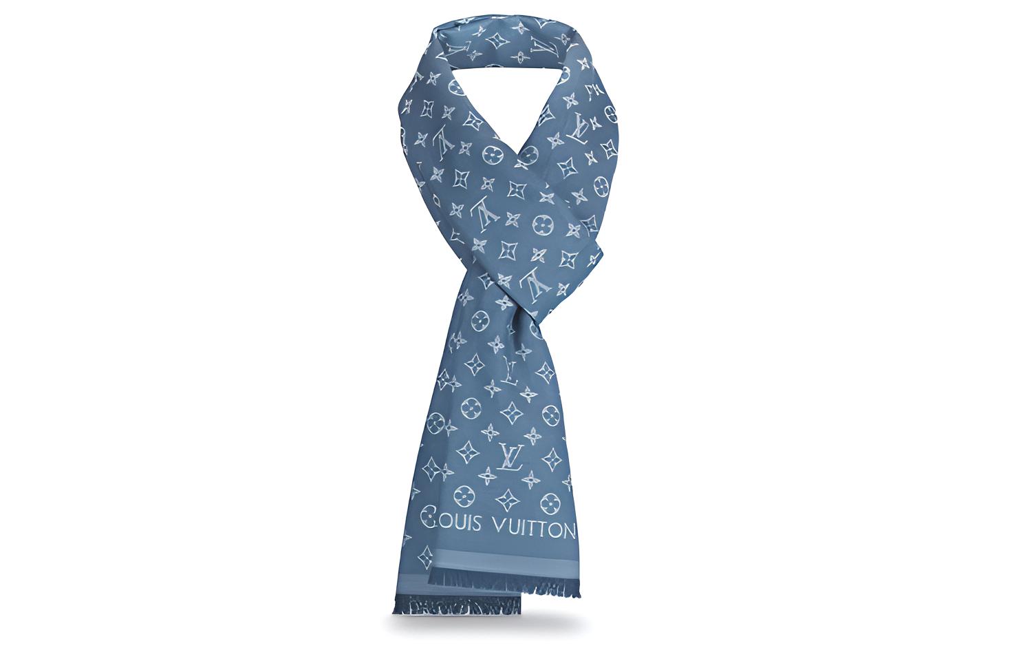 Мужской шарф Louis Vuitton Monogram (синий)