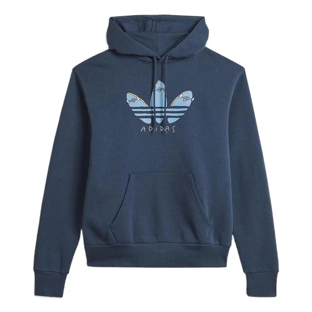 Adidas Sweatshirts Unisex Blue Hooded Moderate Regular