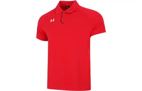 Under Armour Polo Shirts Men's Red Polo Collar Moderate Straight Fit