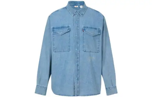 Levis Shirts Men's Blue Lapel Thin Denim