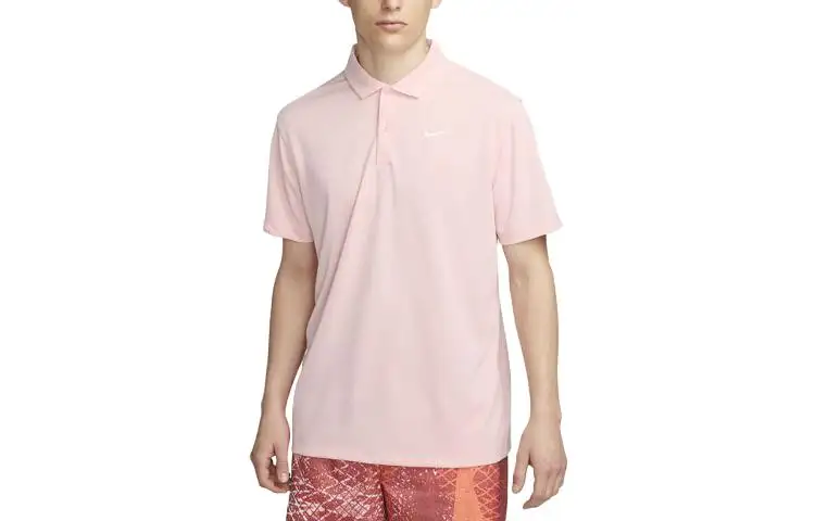 Nike Polo Shirts Men's Pink Polo Collar Moderate Straight Fit
