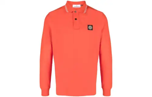 Stone Island logo-patch cotton polo shirt