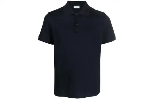 SAINT LAURENT Cassandre Logo Embroidered Polo Shirt