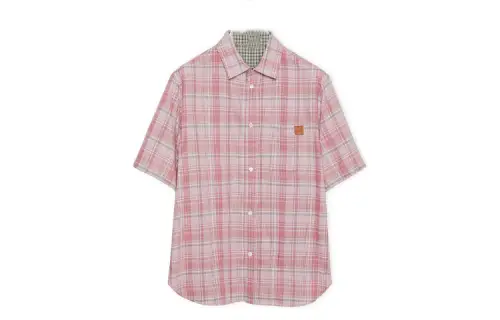 LOEWE 2010s Anagram patch Checked Shirt