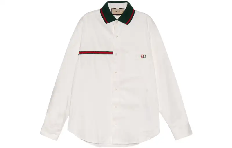 【Previous Season】Interlocking G embroidery denim shirt