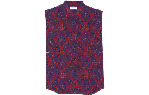 SAINT LAURENT All Over Printed Sleeveless Shirt