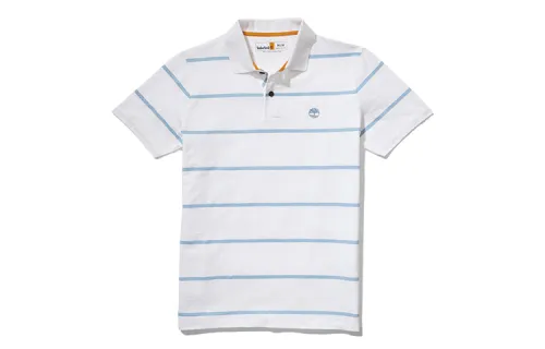 Timberland Men's Striped Pullover Short-Sleeve Polo Shirt White
