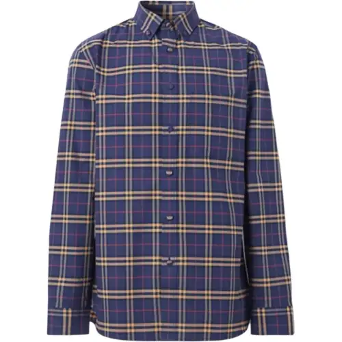 Burberry Shirts Men's Blue Pointed Collar Moderate Other