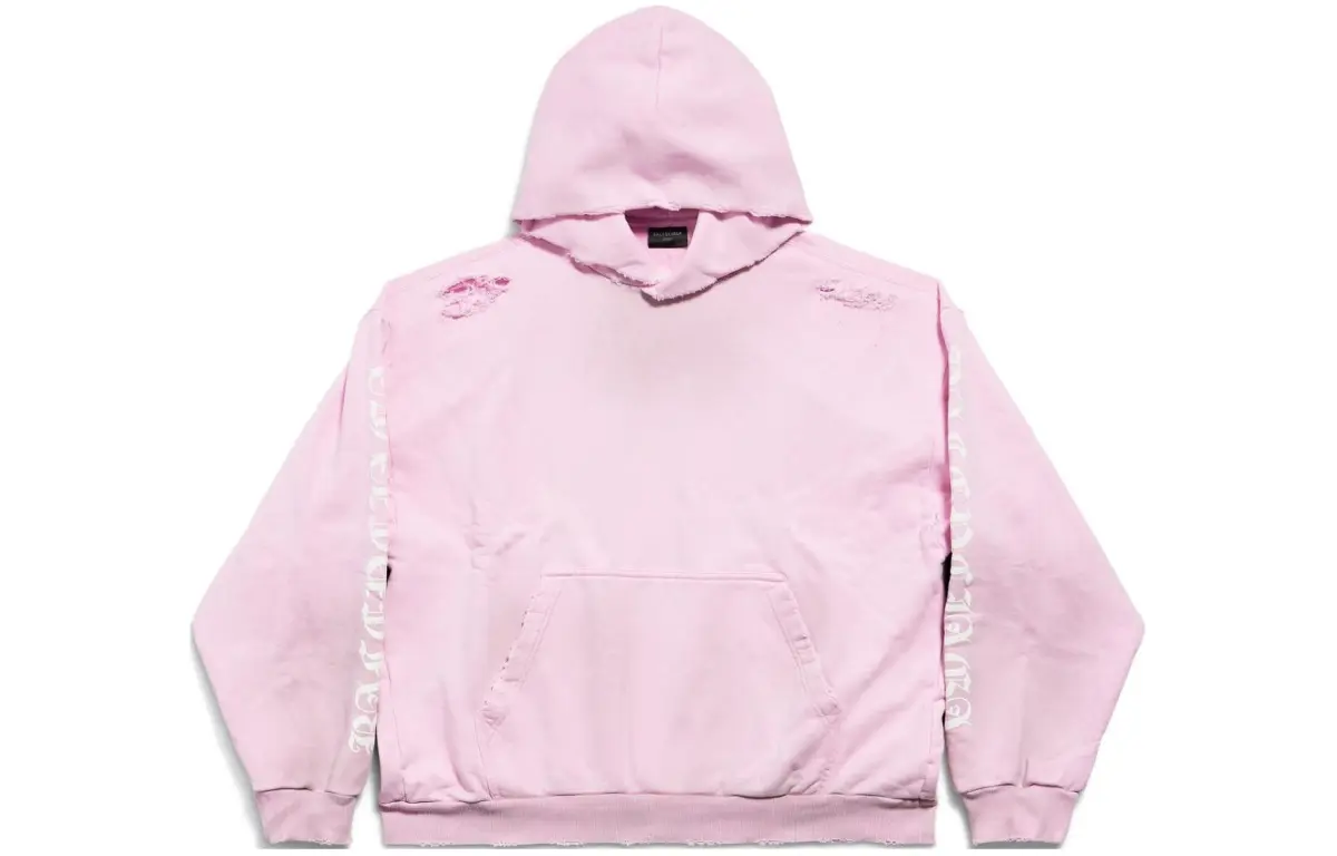 Balenciaga SS24 Gothic Sweatshirt Regular Fit Unisex Pink
