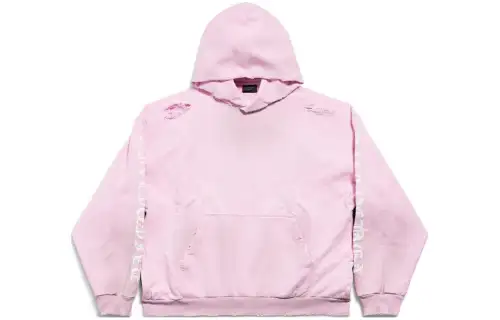 Balenciaga Logo Printed Distressed Hoodie