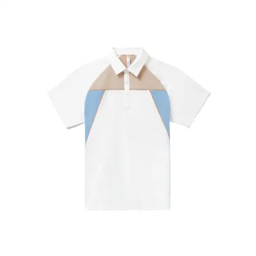 FILA Polo Shirts Men's White Polo Collar Moderate Straight Fit