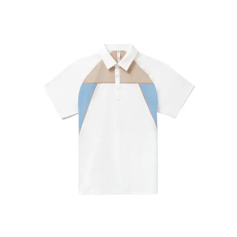 FILA Polo Shirts Men's White Polo Collar Moderate Straight Fit