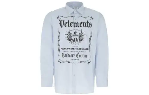 Vetements Shirts Men's Blue Lapel Moderate Other