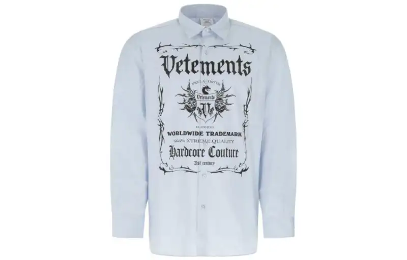 Vetements Shirts Men's Blue Lapel Moderate Other