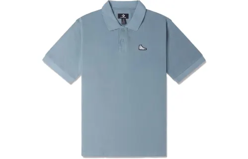 Converse Polo Shirts Men's Blue Gray Polo Collar Moderate Straight Fit
