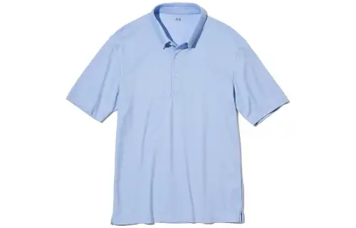 UNIQLO Polo Shirts Men's Light Blue 60 Polo Collar Moderate Straight Fit
