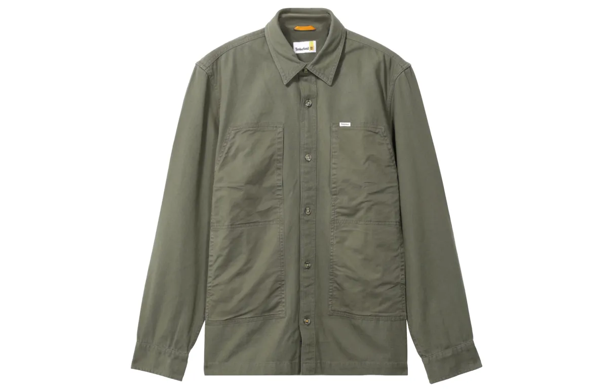 Timberland Shirts Men's Green Lapel Moderate Workwear
