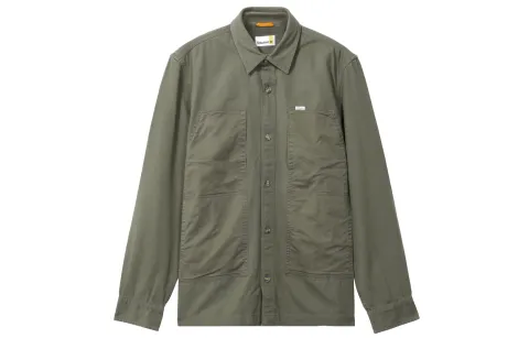 Timberland Shirts Men's Green Lapel Moderate Workwear