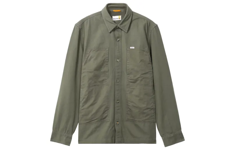 Timberland Shirts Men's Green Lapel Moderate Workwear