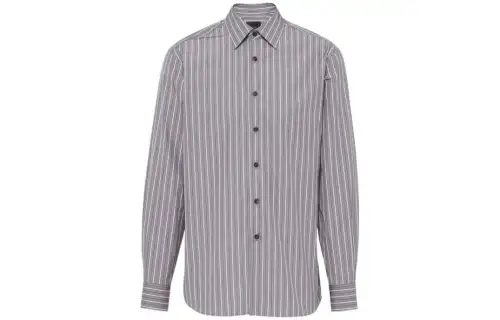 PRADA Shirts Men's Gray Lapel Moderate