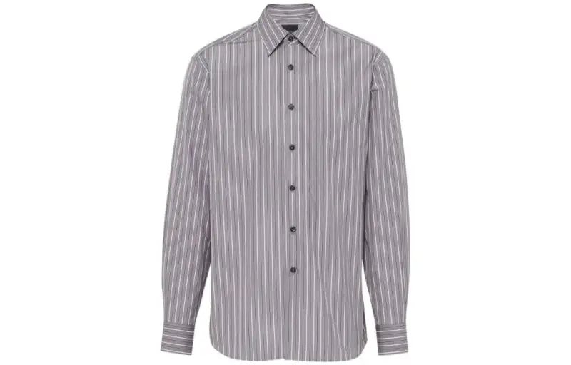 PRADA Shirts Men's Gray Lapel Moderate