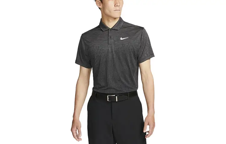 Nike Polo Shirts Men's Black Polo Collar Moderate Straight Fit