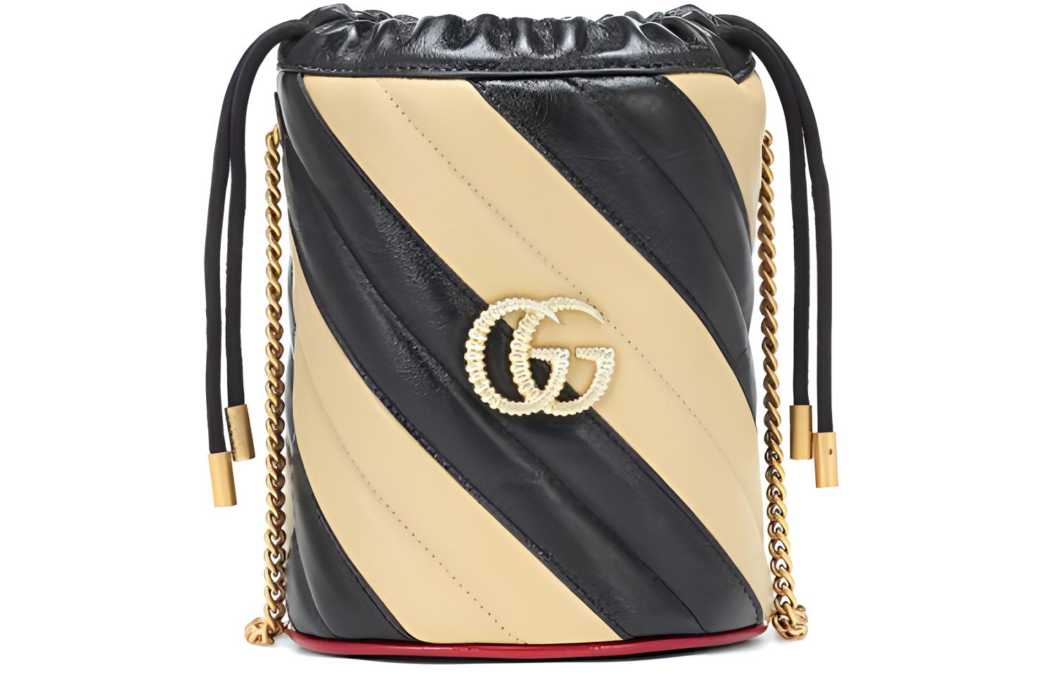 Женская сумка Gucci GUCCI GG Marmont Logo (черно-бежевый)