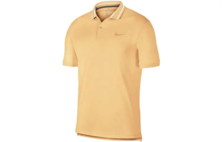 Nike Polo Shirts Men's Yellow Polo Collar Moderate Straight Fit