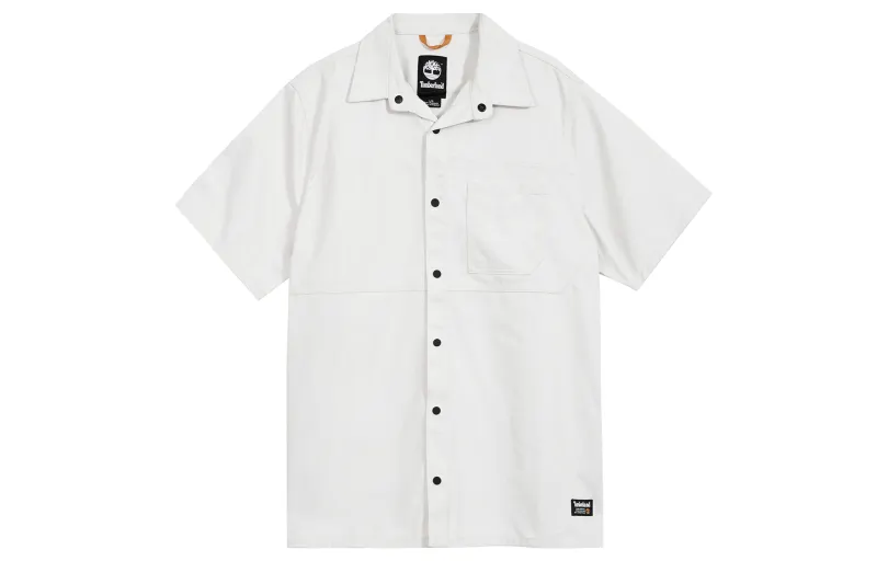 Timberland Shirts Men's White Pointed Collar Moderate Workwear