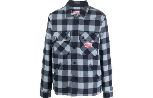 KENZO Shirts Men's Sky Blue Lapel Moderate Other