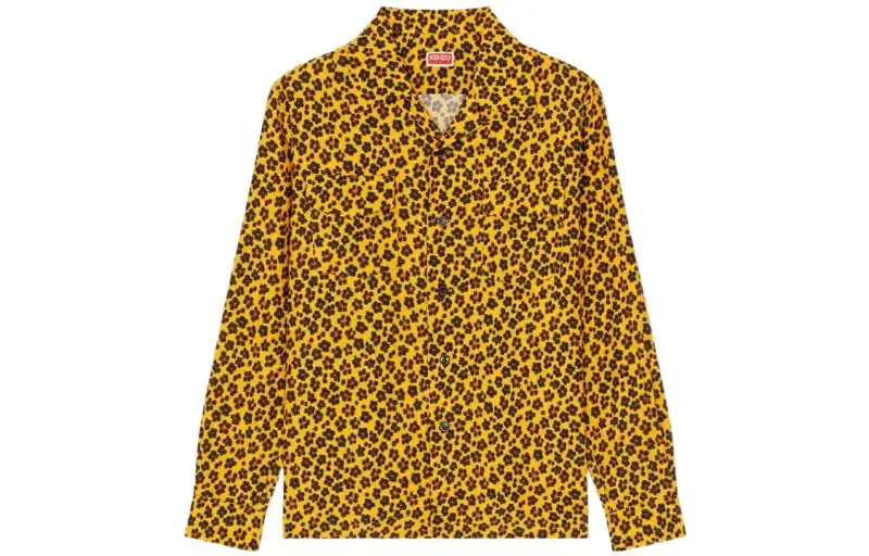 KENZO Shirts Men's Gold Lapel Moderate Shirt