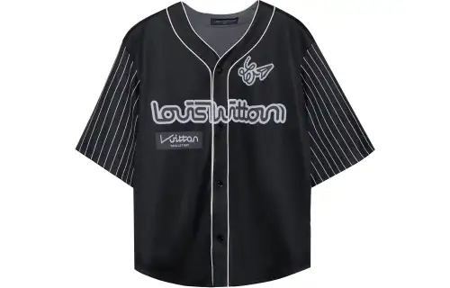 Louis Vuitton logo-print baseball shirt