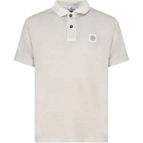 STONE ISLAND Logo Patch Short Sleeved Polo Shirt