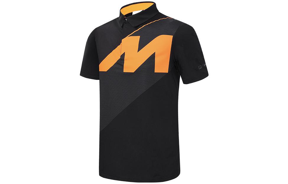 FILA X McLaren FILA X McLaren Polo Shirts Men's Black Polo Collar Moderate Straight Fit