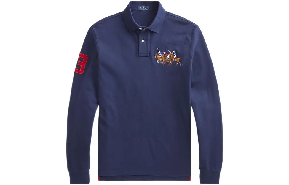 Polo Ralph Lauren FW22 Polo Shirt Custom Slim Fit Men's Marine Blue