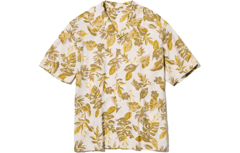 UNIQLO Shirts Men's Ivory Cuban Collar Moderate Other