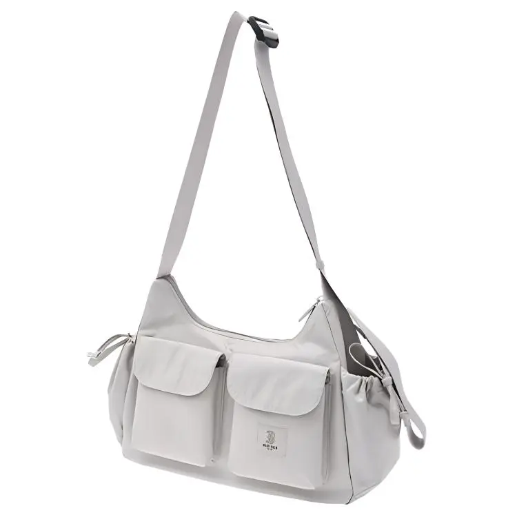 MLB Nylon Shoulder Bag Regular Unisex Gray White