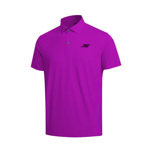 Skechers Polo Shirts Men's Magic Purple Polo Collar Thin Straight Fit