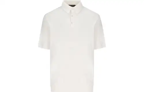 Loro Piana Polo Shirts Men's Ecru Polo Collar Moderate Straight Fit