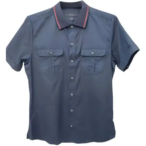GUCCI Shirts Men's Blue Pointed Collar Moderate