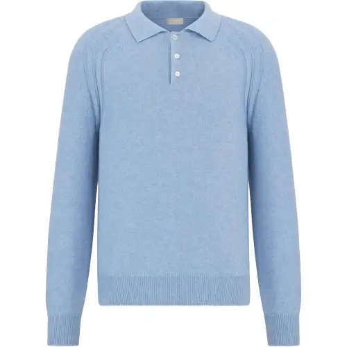 DIOR Homme Icons Long Sleeved Knit Polo Shirt