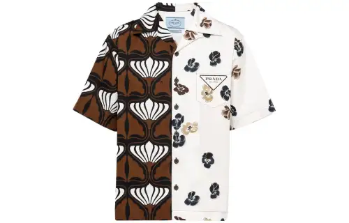 PRADA Shirts Men's White Lapel Moderate Other