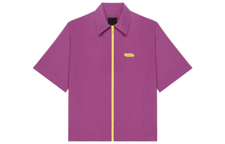 Мужская рубашка Givenchy SS23 Short Sleeve Shirt (фиолетовая)